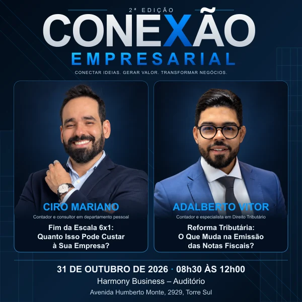 Arte do Conexão Empresarial, 2ª edição, com Ciro Mariano e Adalberto Vitor, em 31 de outubro de 2026.